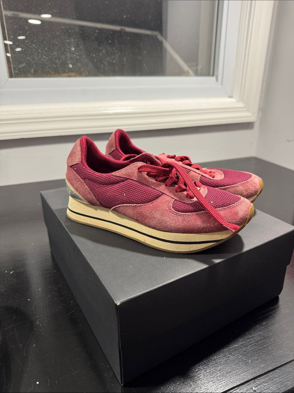 Women’s Burgundy Lightweight Retro Runner Sneakers
